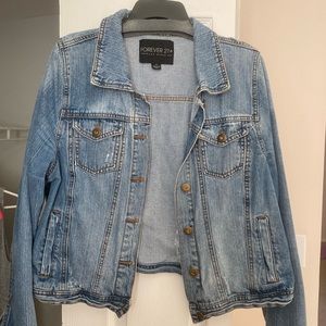 Cropped Denim Jacket- plus size